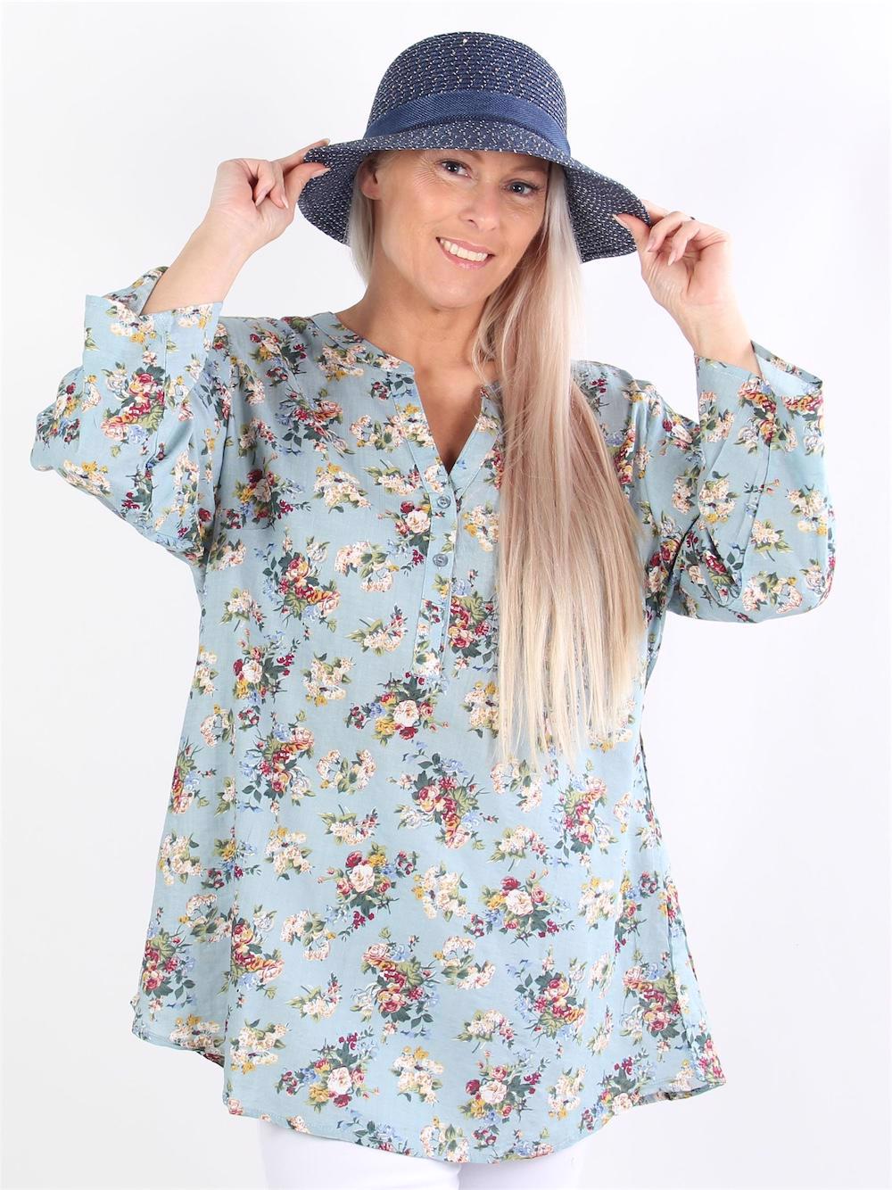 Alfreda - Blus med blommor